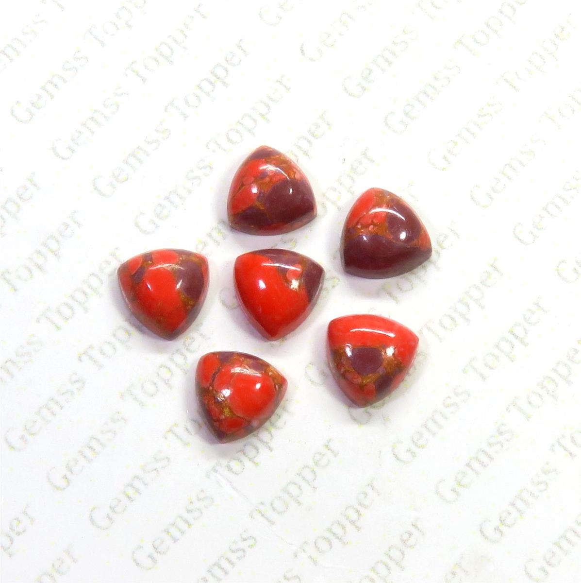 Strawberry Mohave Turquoise 10x10 mm Trillion Cabochon